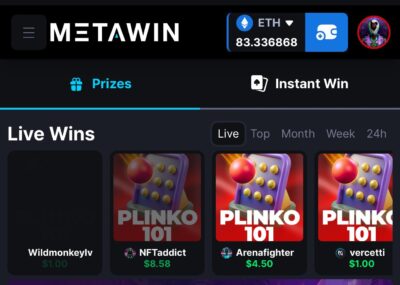 MetaWin Plinko with 100% RTP rate