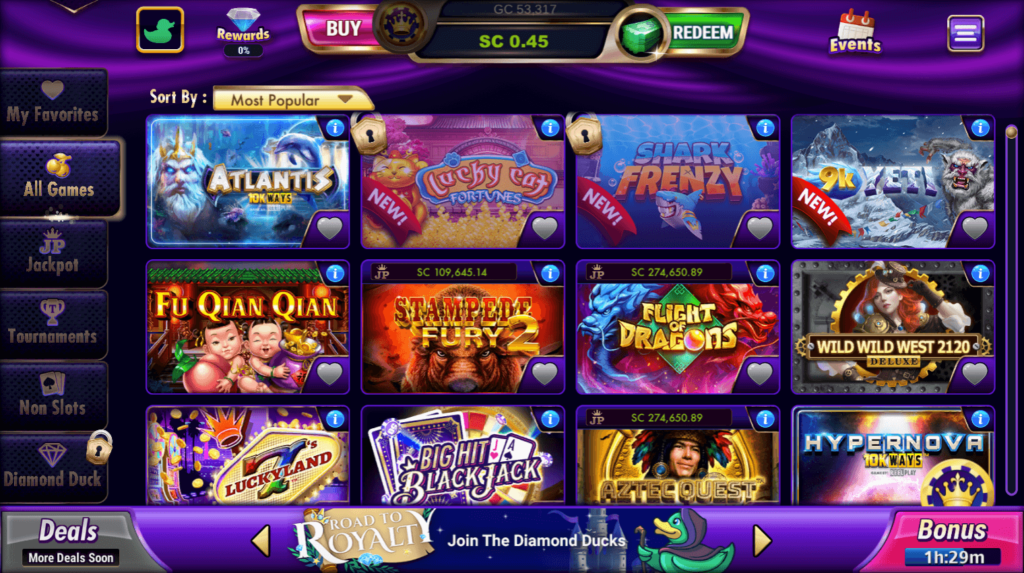 LuckyLand Slots Home Page