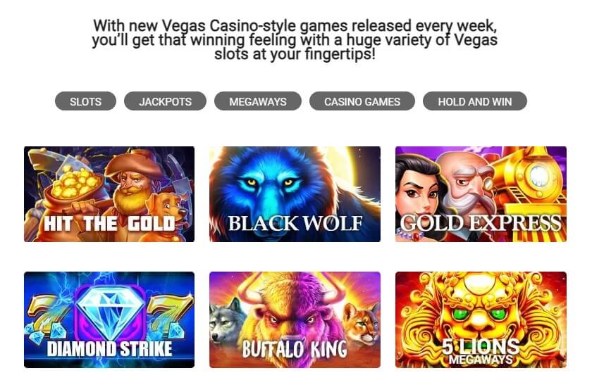 A screen showing games available at Pulsz Casino