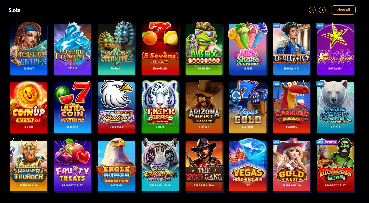 the lobby depicting jackpota games