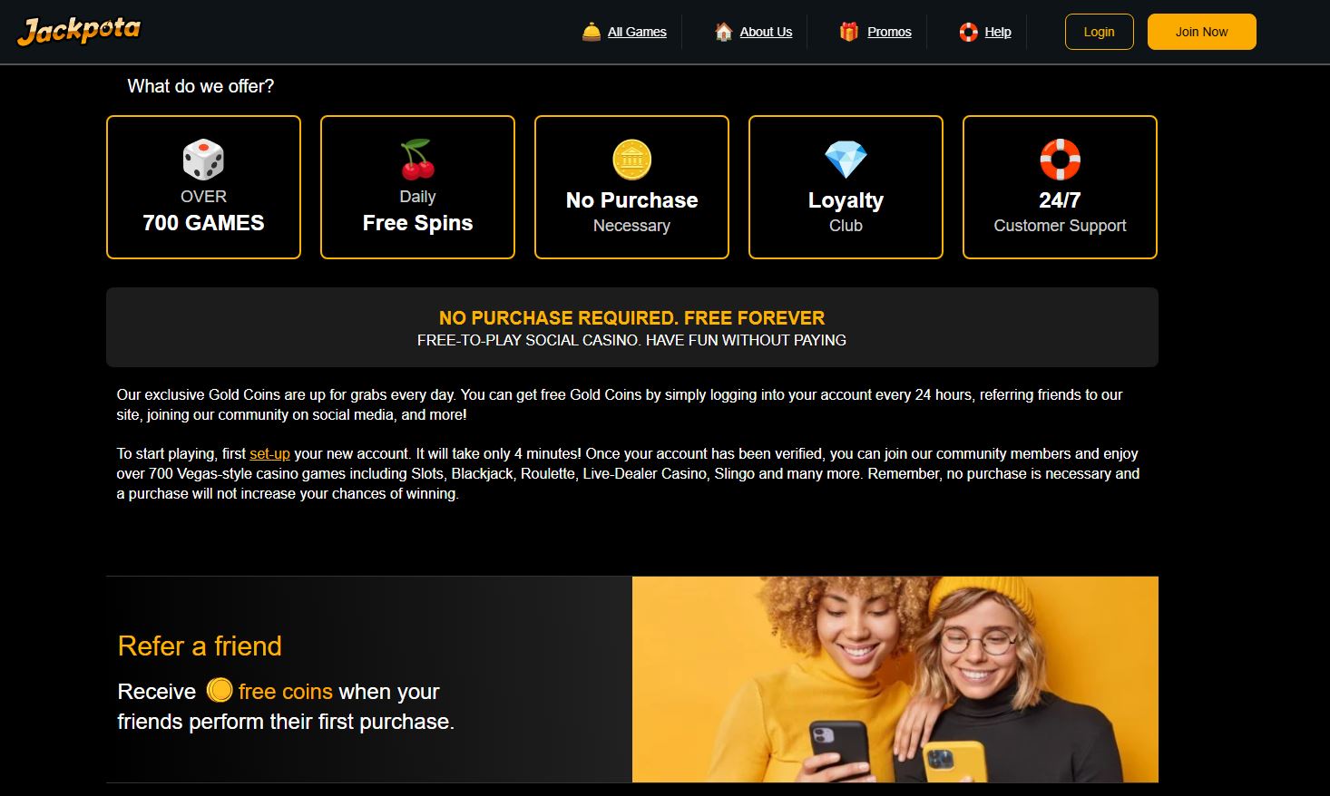 jackpota user interface