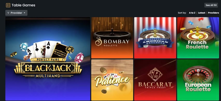 A range of Table Games at Cluck.us