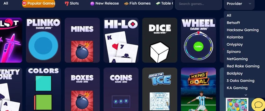 a range of speedsweeps instant win games