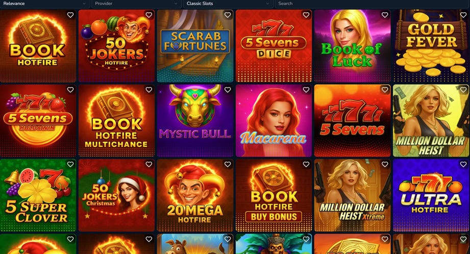 a range of games available at jumbo88