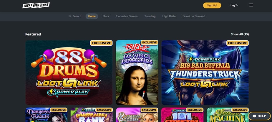 some of the games available at lucky bits vegas