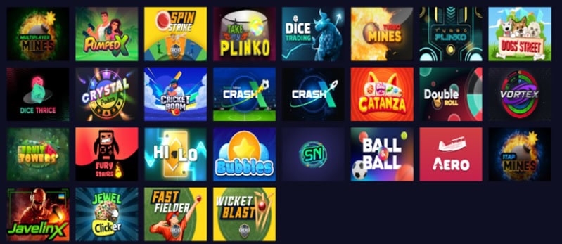 some of the Arcade games available at SweepNext
