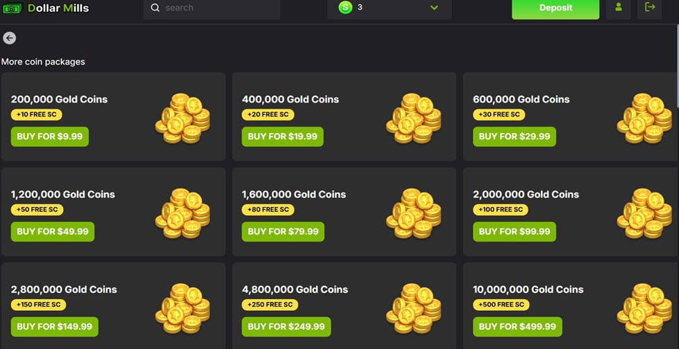 coin bundles at Dollar Mills