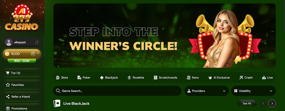 a1-casino homepage