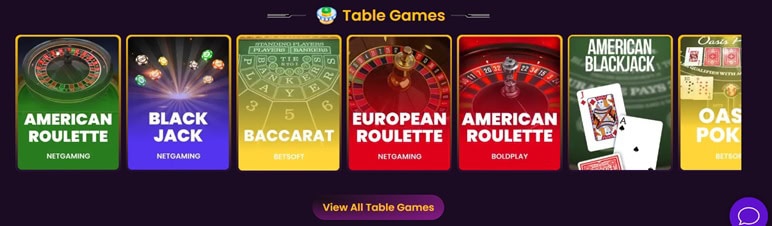 sweepsroyal table games