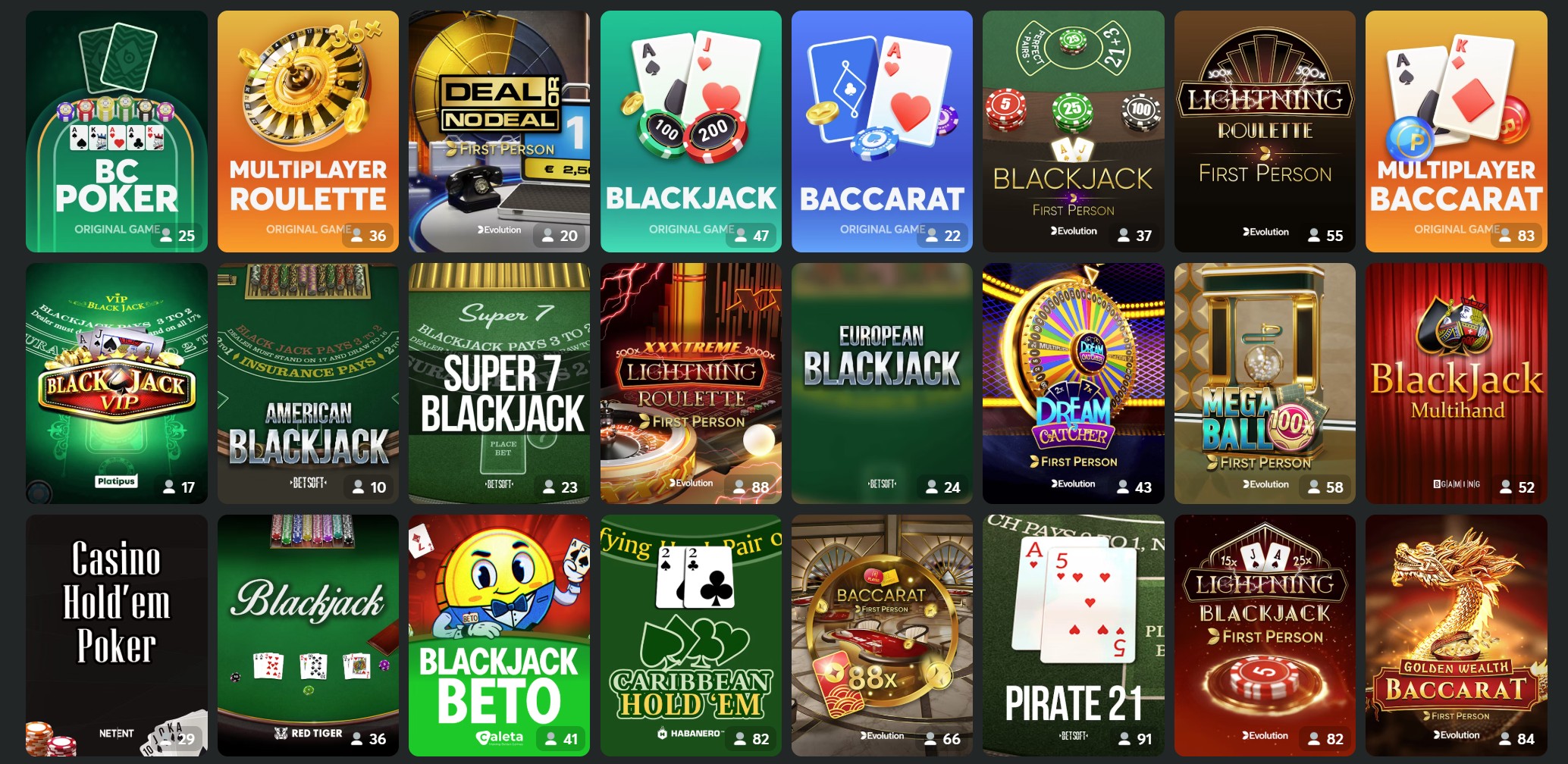BC.Game table games