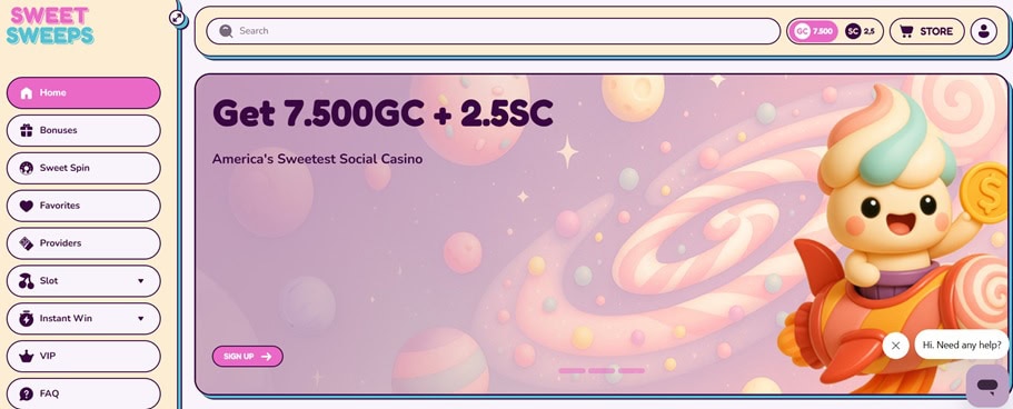 sweet sweeps homepage